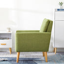 Modern Style Armchair, Grass Green/Lemon Yellow Color, Solid Wood Legs