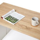 Meerveil Wood Modern Coffee Table, White and Oak Color, Extendable Adjustable Direction