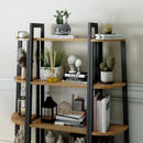 Meerveil Multifunctional Ladder Shelf, Antique Wood Grain Color