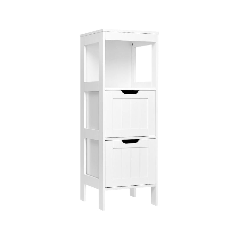 Meerveil Simple Bathroom Cabinet, White Color, Single Raw, 2 Drawers