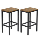 Meerveil Retro Industrial Bar Table Sets, Dark Wood Grain Color