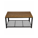 Meerveil Retro Industrial Coffee Table, Antique Warm Grey Wood Grain Color