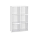 Meerveil Modern Bookcase, White Color, 6 Opening Storage Units