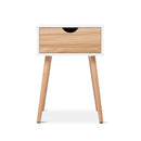 Meerveil Modern Storage Cabinet, White and Oak Color Matching, Single Drawer