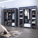 Meerveil Non-woven Fabric Foldable Wardrobe, Black/Blue Color