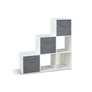 Meerveil 6 Cubes Bookcase, White Color, Trapezoid Storage Unit