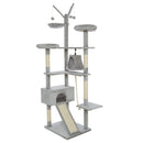 Meerveil Cat Scratching Tree, Light/Dark Grey/Beige Color, Large Size, Seven Levels of Different Heights