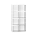 Meerveil Modern Bookcase, White Color, 8 Opening Storage Units