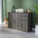 Meerveil Sideboard, Grey Color, Push-Open Design with 2 Drawers and 3 Doors