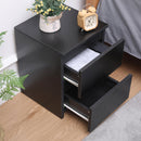 Meerveil Modern Bedside Cabinet, Black Color, 2 Drawers