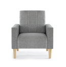 Meerveil Modern Armchair, Light/Dark Grey Color, Solid Wood Frame Inside