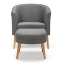 Meerveil Modern Armchair Set with Dual Purpose, Dark Grey Color, Equipped with Footstool