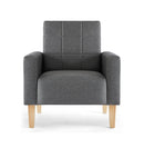Meerveil Modern Armchair, Light/Dark Grey Color, Solid Wood Frame Inside