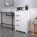 Meerveil Simple Bathroom Cabinet, White Color, Single Door and 4 Drawers