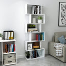 Meerveil Wooden Bookcase, White Color, 6 Tier Tall, Free Standing