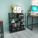 Meerveil Retro Industrial Shoe Rack, Four-layer Design, Balck Painted Iron