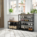Meerveil Retro Industrial Shoe Rack, Four-layer Design, Balck Painted Iron