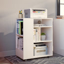 Meerveil Modern Simple Style Trolley, White Color, with Adjustable Partition and Universal Wheel