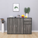 Meerveil Sideboard, Grey Color, Push-Open Design with 2 Drawers and 3 Doors
