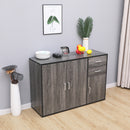 Meerveil Sideboard, Grey Color, Push-Open Design with 2 Drawers and 3 Doors