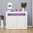Meerveil LED Sideboard Cabinet, White Color, With Storage Cupboard Unit and 2 Doors