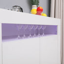 Meerveil LED Sideboard Cabinet, White Color, With Storage Cupboard Unit and 2 Doors