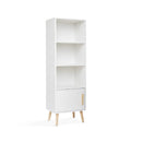 Meerveil Modern Storage Cabinet, White Color, Single Raw and Multilayer