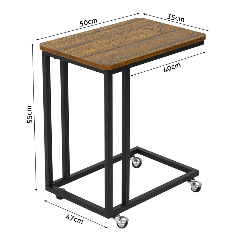 Meerveil Retro Industrial Sofa & Bed Side End Table, with Non-Slip Adjusted Feet