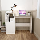 Meerveil Computer Desk, White Color, with Adjustable Partition