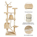 Meerveil Cat Scratching Tree, Light/Dark Grey/Beige Color, Large Size, Seven Levels of Different Heights