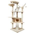 Meerveil Cat Scratching Tree, Light/Dark Grey/Beige Color, Large Size, with Stairs, Berths, Jumping Platforms