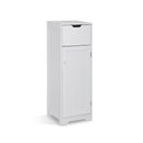 Meerveil Simple Bathroom Cabinet, White Color, Single Raw, Drawer, and Door