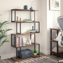 Meerveil Bookcase, Standing Shelf with 4 Levels, Wooden S-Shaped Storage Shelf