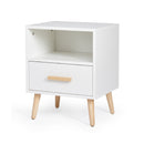 Meerveil Modern Storage Cabinet, White Color, Single Storage Unit and Drawer