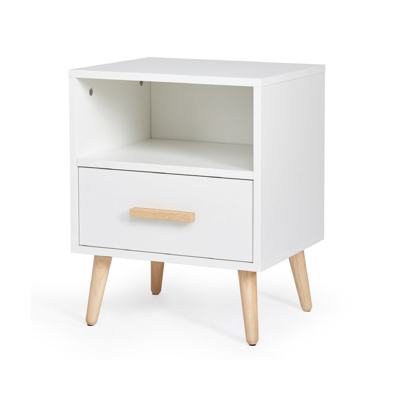 Meerveil Modern Storage Cabinet, White Color, Single Storage Unit and Drawer