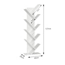 Meerveil Modern Bookcase, White Color, 9 Tier Tree Shape Design