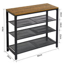 Meerveil Retro Industrial Shoe Rack, Four-layer Design, Balck Painted Iron