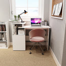 Meerveil Computer Desk, White Color, Workstation with Storage Compartment and Cable Management Hole
