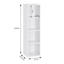 Meerveil Modern Bookcase, White Color, 4 Opening Storage Units