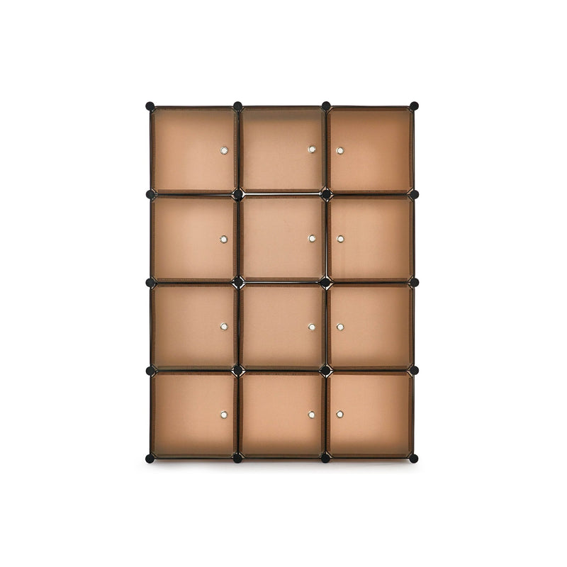 Meerveil Bedroom PP Storage Wardrobe, 12/20 Cubes, Transparent