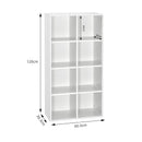 Meerveil Modern Bookcase, White Color, 8 Opening Storage Units