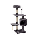 Meerveil Cat Scratching Tree, Light/Dark Grey Color, Middle Size, with a Large Niche