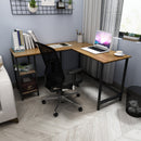 Meerveil Retro Industrial Computer Table，L-shaped, with Open Storage Spaces