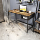 Meerveil Retro Industrial Computer Table, Basic Type, with Storage Grid