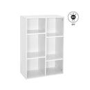 Meerveil Modern Bookcase, White Color, 6 Opening Storage Units