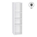 Meerveil Modern Bookcase, White Color, 4 Opening Storage Units
