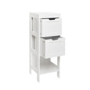 Meerveil Simple Bathroom Cabinet, White Color, Single Raw, 2 Drawers