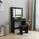 Meerveil Black Dressing Table  with LED Lights