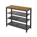 Meerveil Retro Industrial Shoe Rack, Four-layer Design, Balck Painted Iron