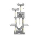 Meerveil Cat Scratching Tree, Light/Dark Grey/Beige Color, Middle Size, with Looking Platforms and Hammock